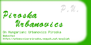 piroska urbanovics business card